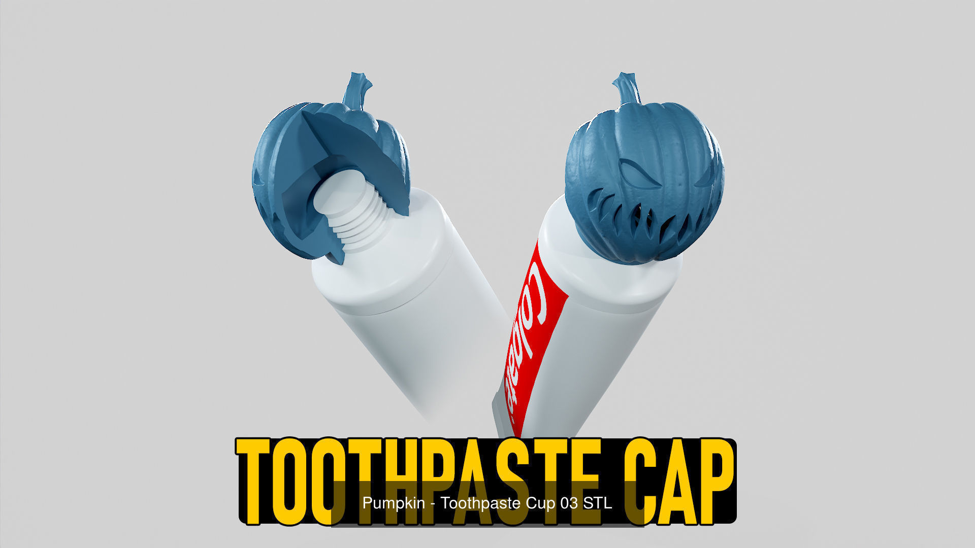 Halloween Pumpkin Heads - Toothpaste Cap - Dispenser - STL 3D Model Collection_11