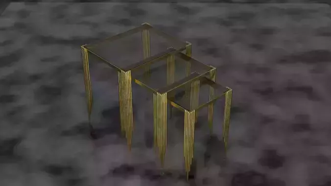 Azga 3 Pieces Gold Table Set Free 3D model