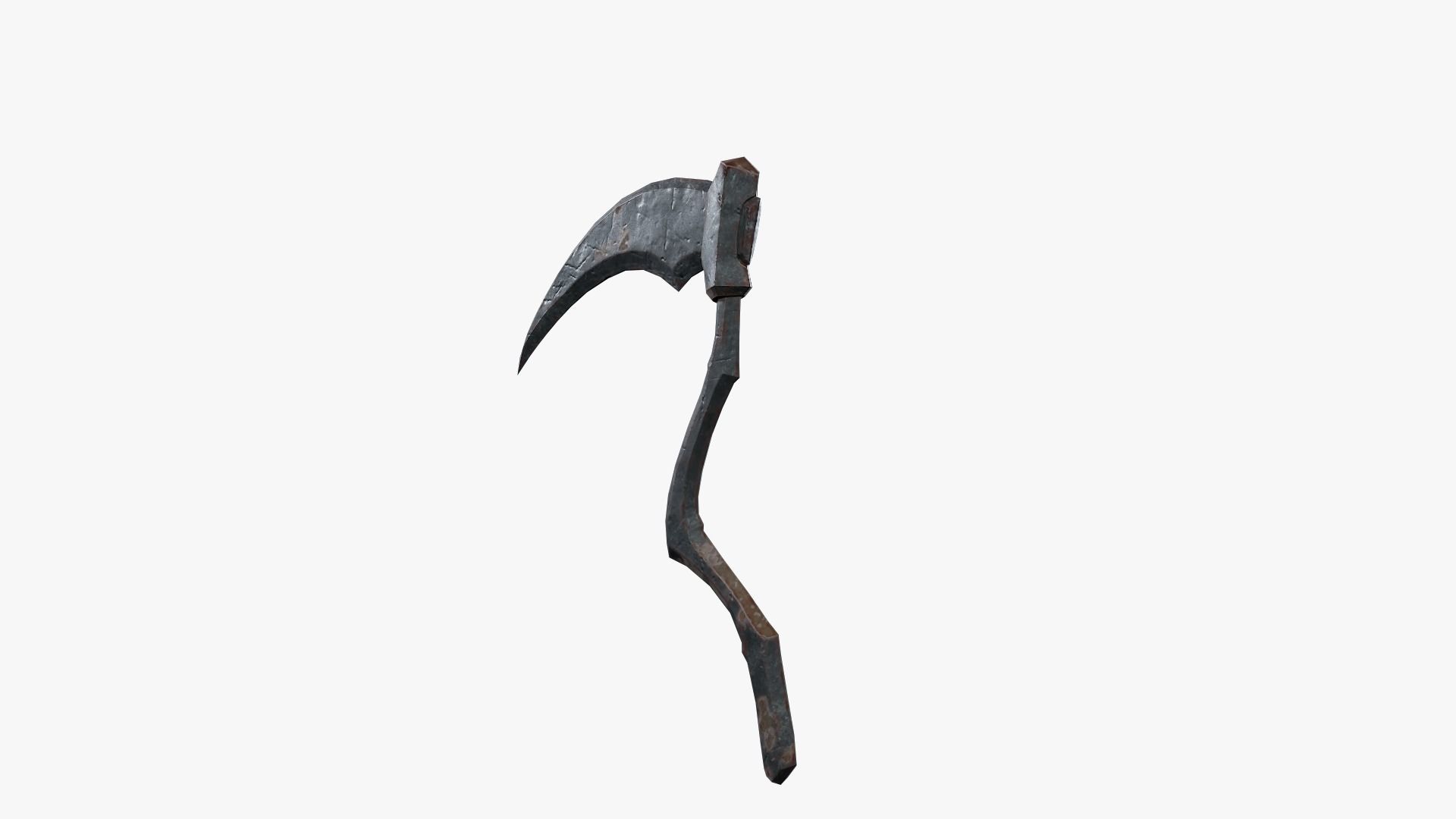 Lowpoly Weapon Scythe Level 1 - Game Ready - Textured PBR Low-poly 3D model_13