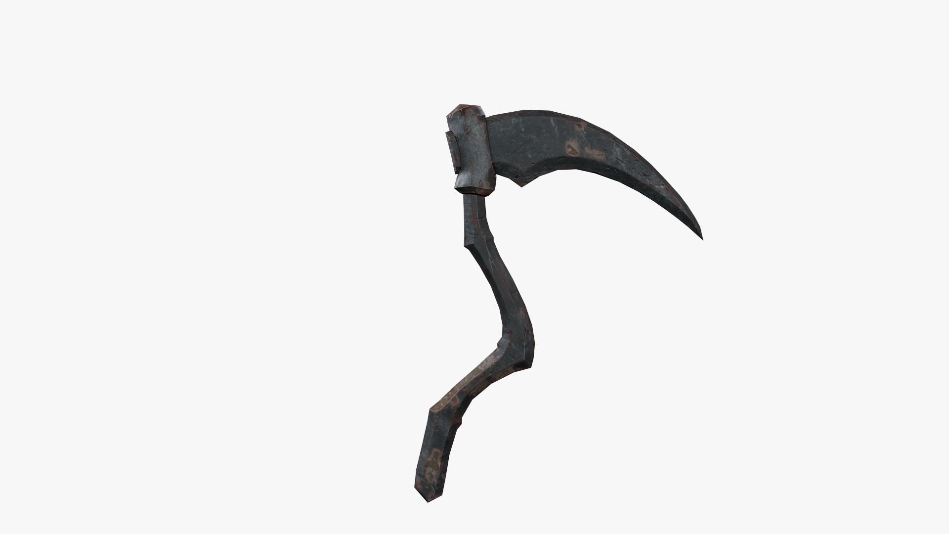 Lowpoly Weapon Scythe Level 1 - Game Ready - Textured PBR Low-poly 3D model_7