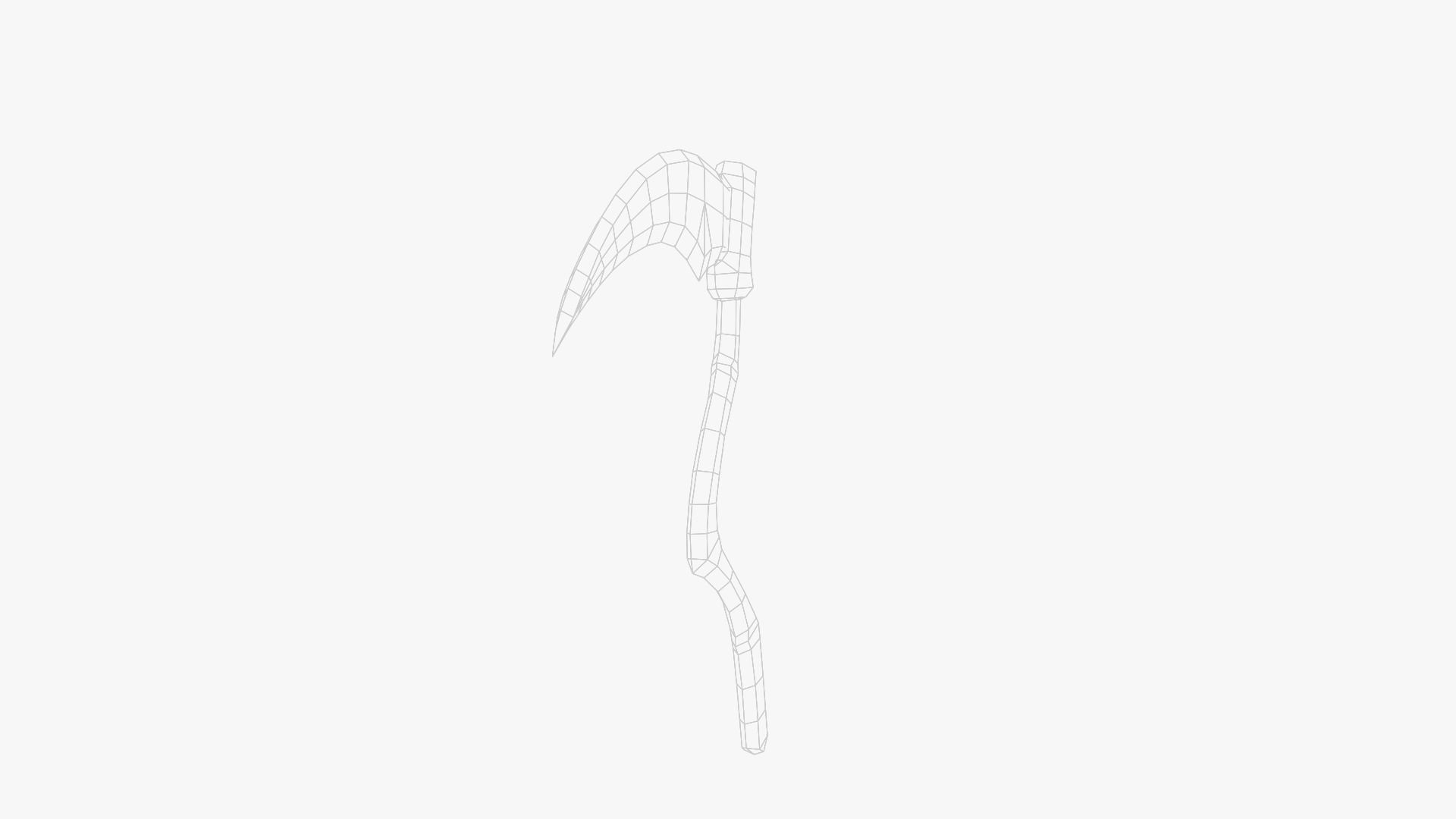 Lowpoly Weapon Scythe Level 1 - Game Ready - Textured PBR Low-poly 3D model_35