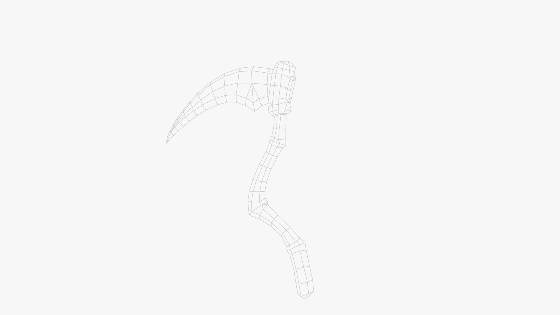 Lowpoly Weapon Scythe Level 1 - Game Ready - Textured PBR Low-poly 3D model_31