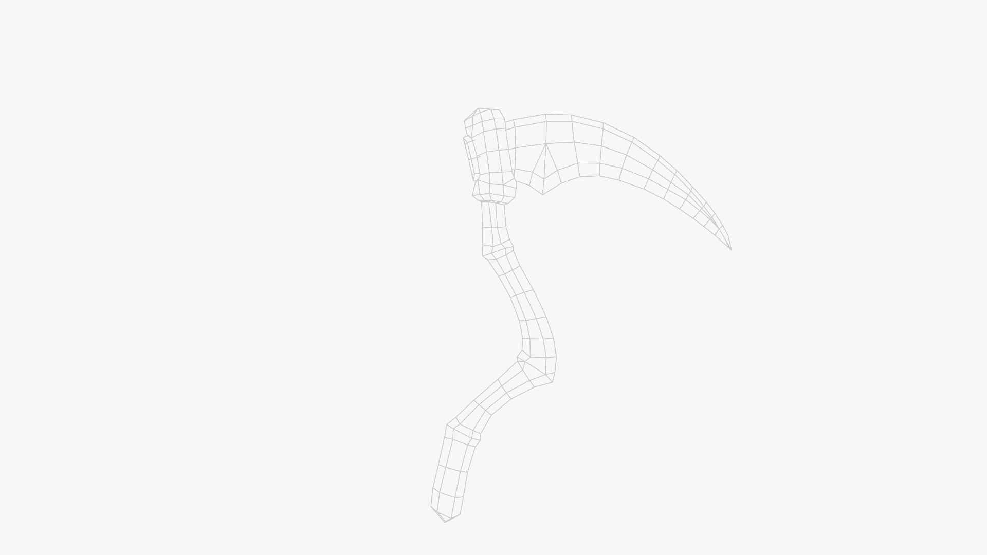 Lowpoly Weapon Scythe Level 1 - Game Ready - Textured PBR Low-poly 3D model_24