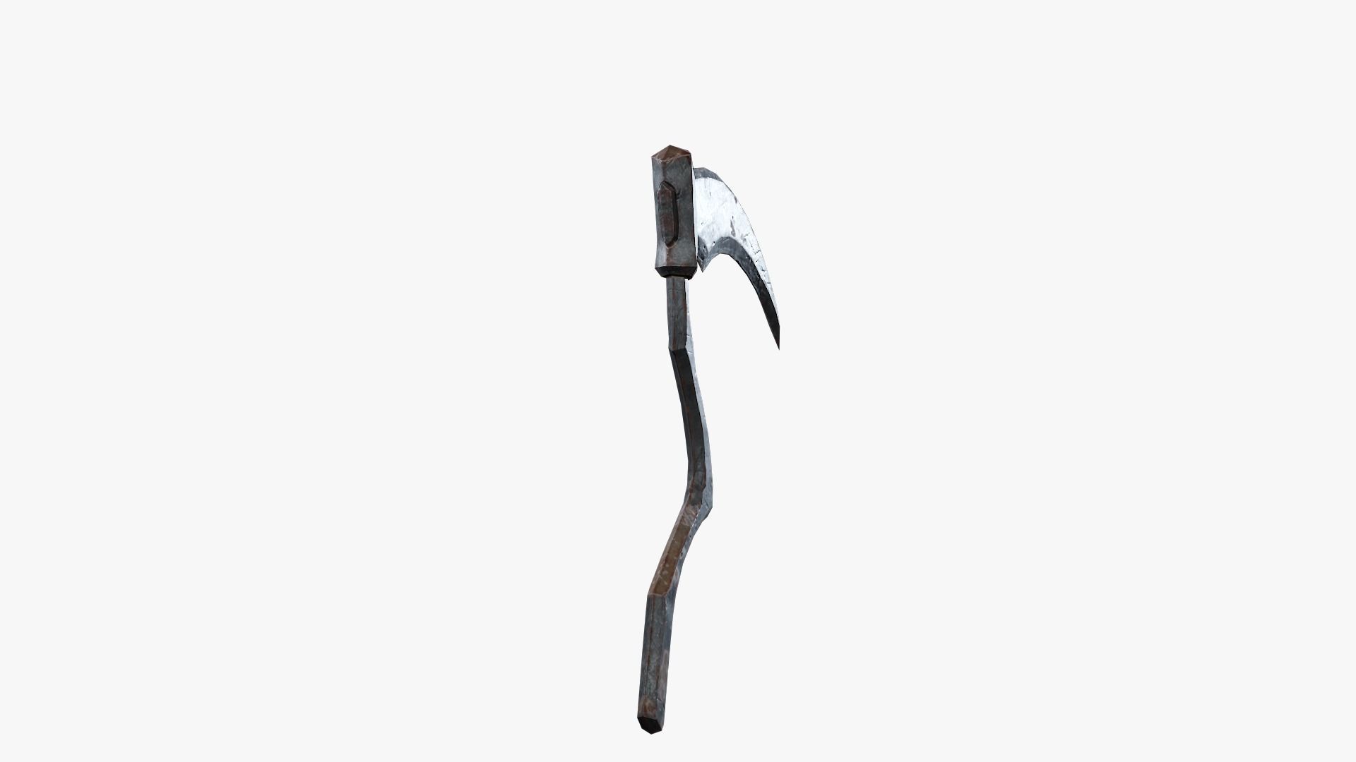 Lowpoly Weapon Scythe Level 1 - Game Ready - Textured PBR Low-poly 3D model_10