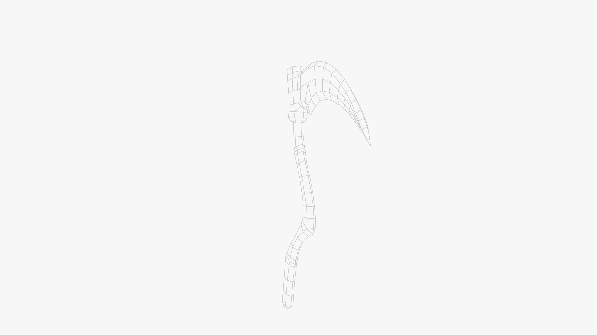Lowpoly Weapon Scythe Level 1 - Game Ready - Textured PBR Low-poly 3D model_21
