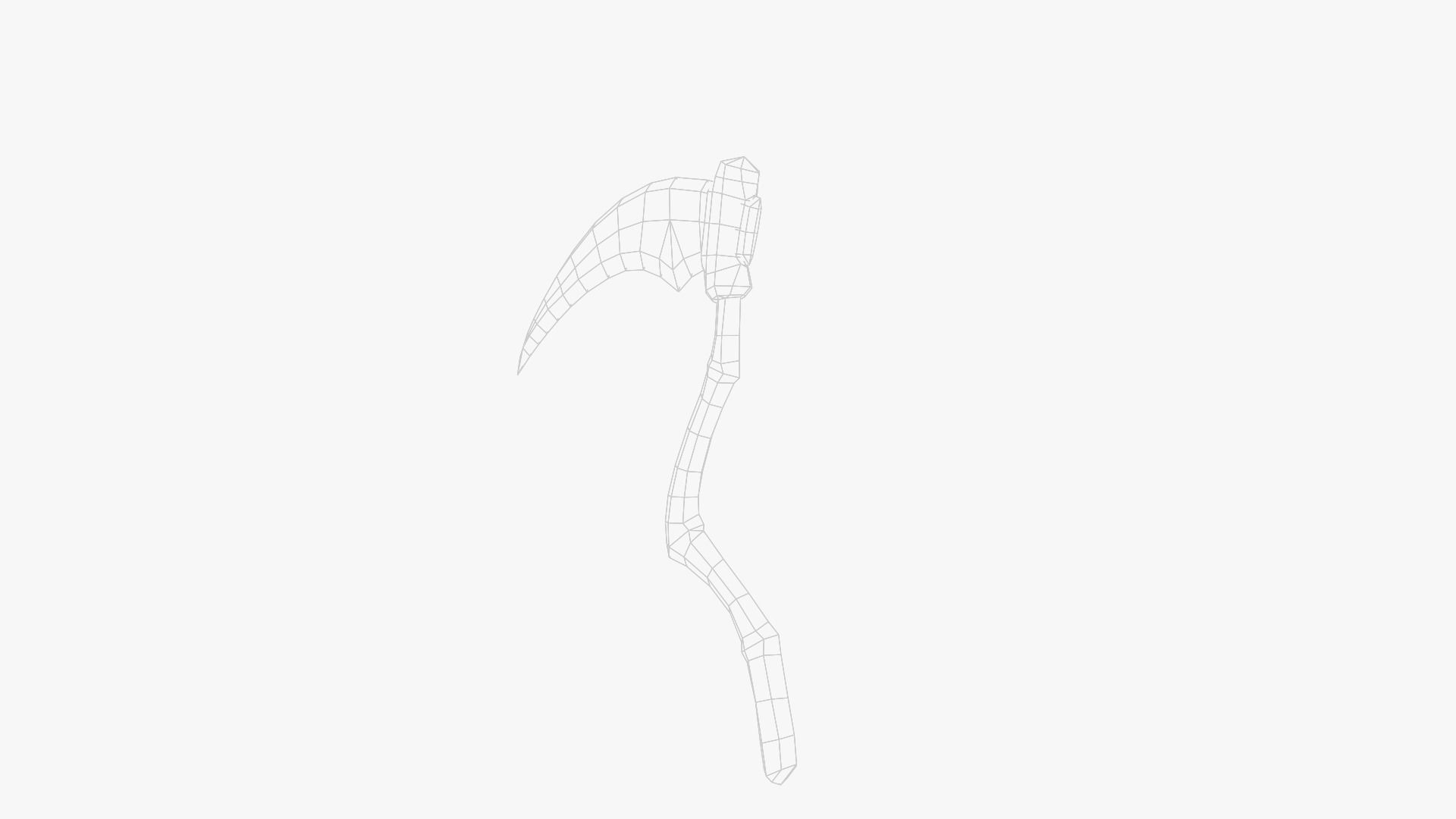 Lowpoly Weapon Scythe Level 1 - Game Ready - Textured PBR Low-poly 3D model_30