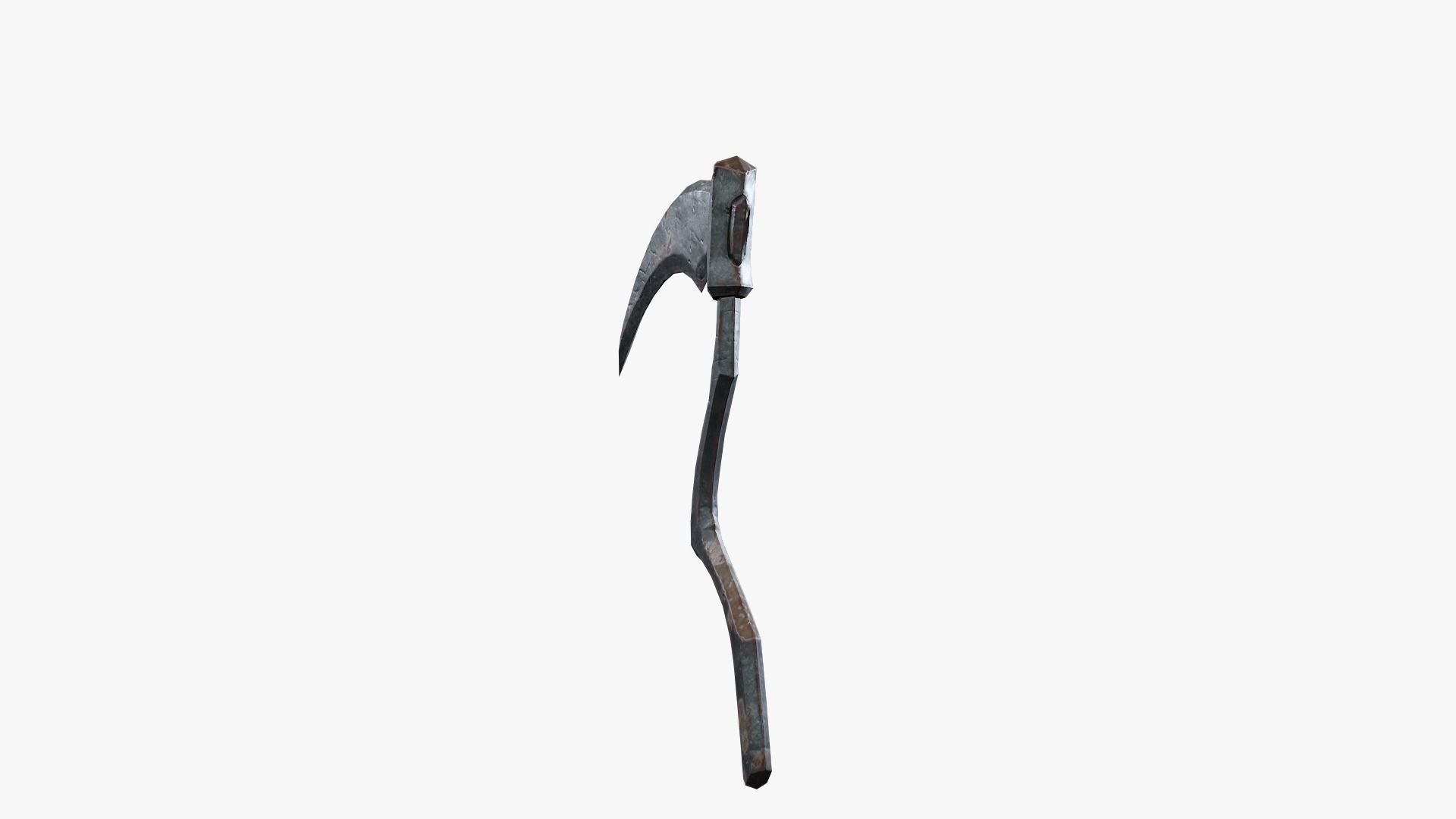 Lowpoly Weapon Scythe Level 1 - Game Ready - Textured PBR Low-poly 3D model_12