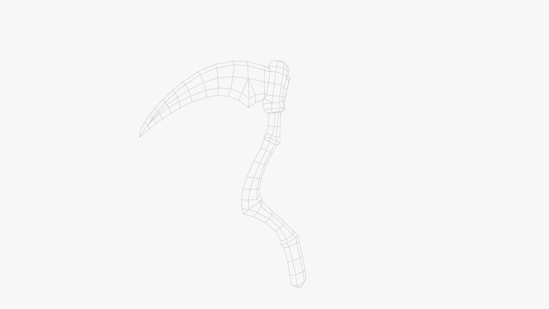 Lowpoly Weapon Scythe Level 1 - Game Ready - Textured PBR Low-poly 3D model_33