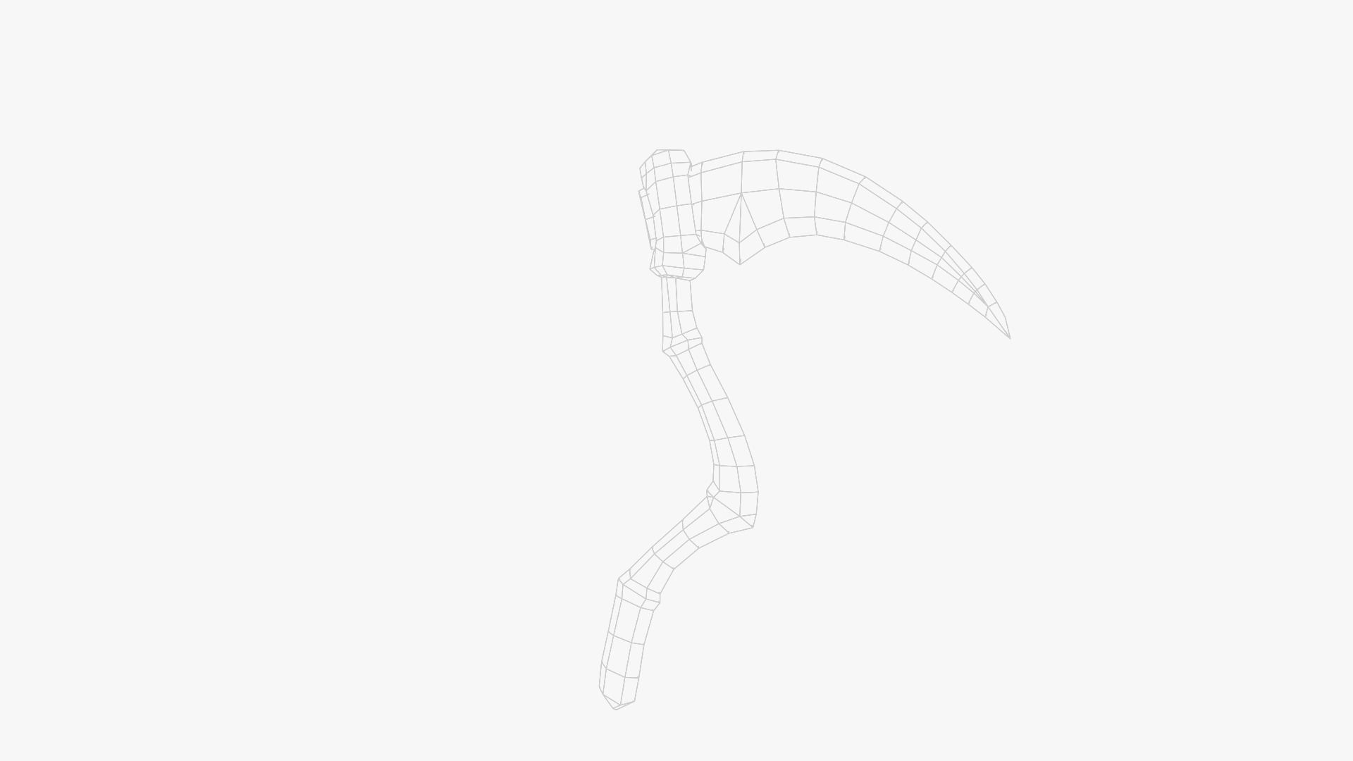 Lowpoly Weapon Scythe Level 1 - Game Ready - Textured PBR Low-poly 3D model_23