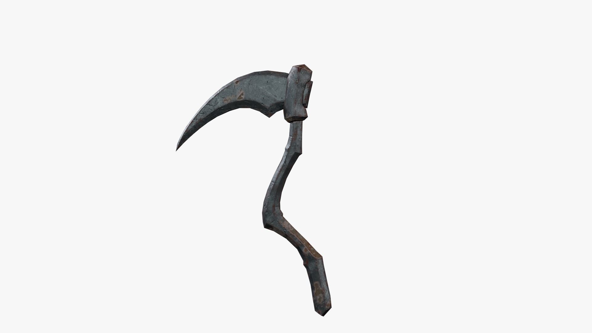 Lowpoly Weapon Scythe Level 1 - Game Ready - Textured PBR Low-poly 3D model_14