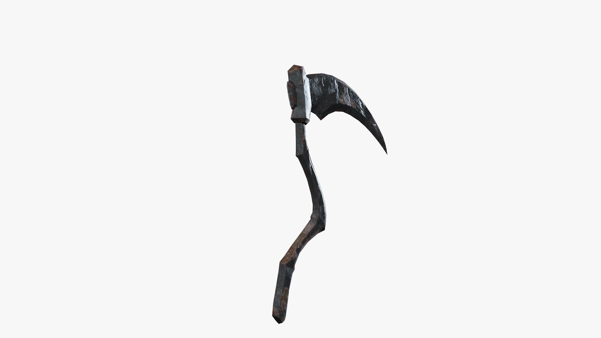 Lowpoly Weapon Scythe Level 1 - Game Ready - Textured PBR Low-poly 3D model_9