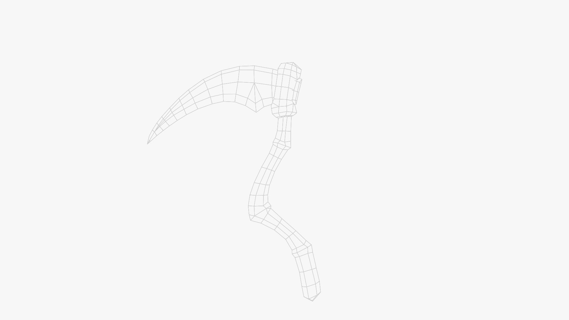 Lowpoly Weapon Scythe Level 1 - Game Ready - Textured PBR Low-poly 3D model_32