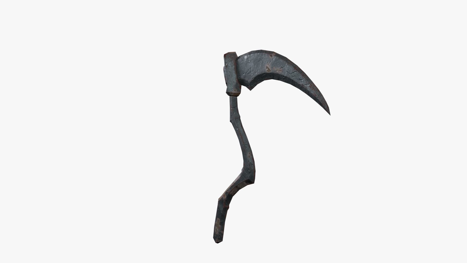 Lowpoly Weapon Scythe Level 1 - Game Ready - Textured PBR Low-poly 3D model_5