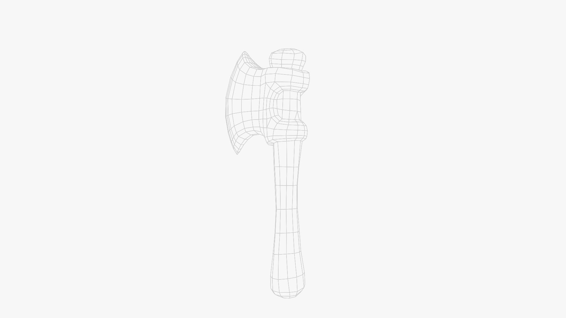 Lowpoly Weapon Troll Axe - Game Ready - Textured PBR Low-poly 3D model_28