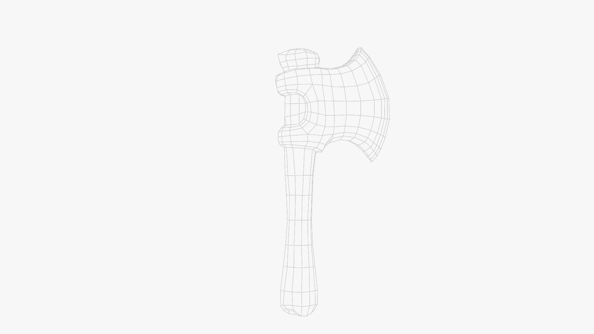 Lowpoly Weapon Troll Axe - Game Ready - Textured PBR Low-poly 3D model_23