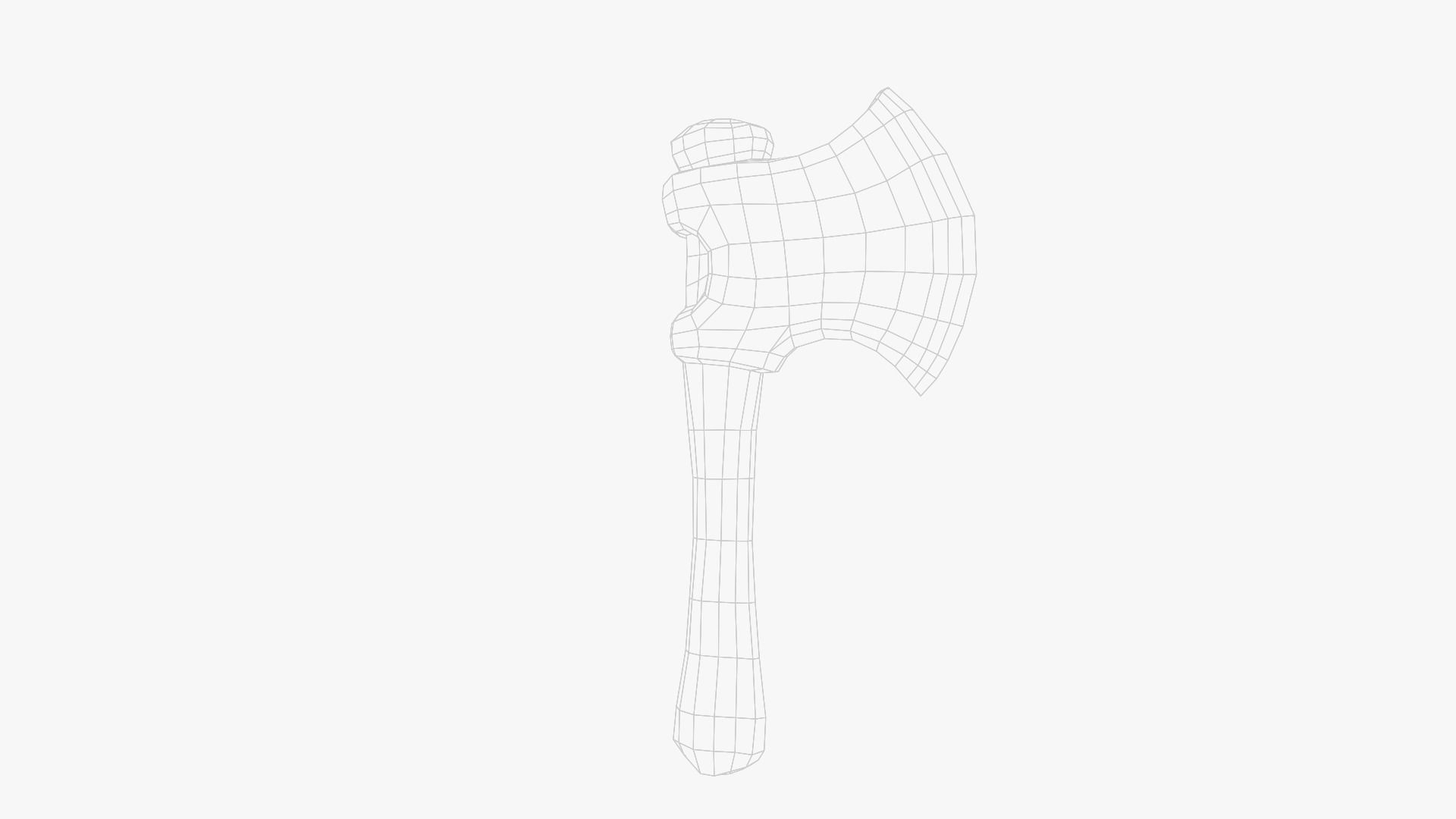 Lowpoly Weapon Troll Axe - Game Ready - Textured PBR Low-poly 3D model_21