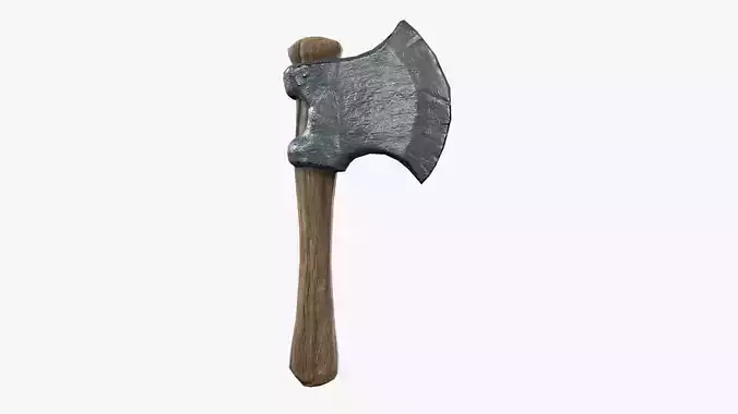 Lowpoly Weapon Troll Axe - Game Ready - Textured PBR