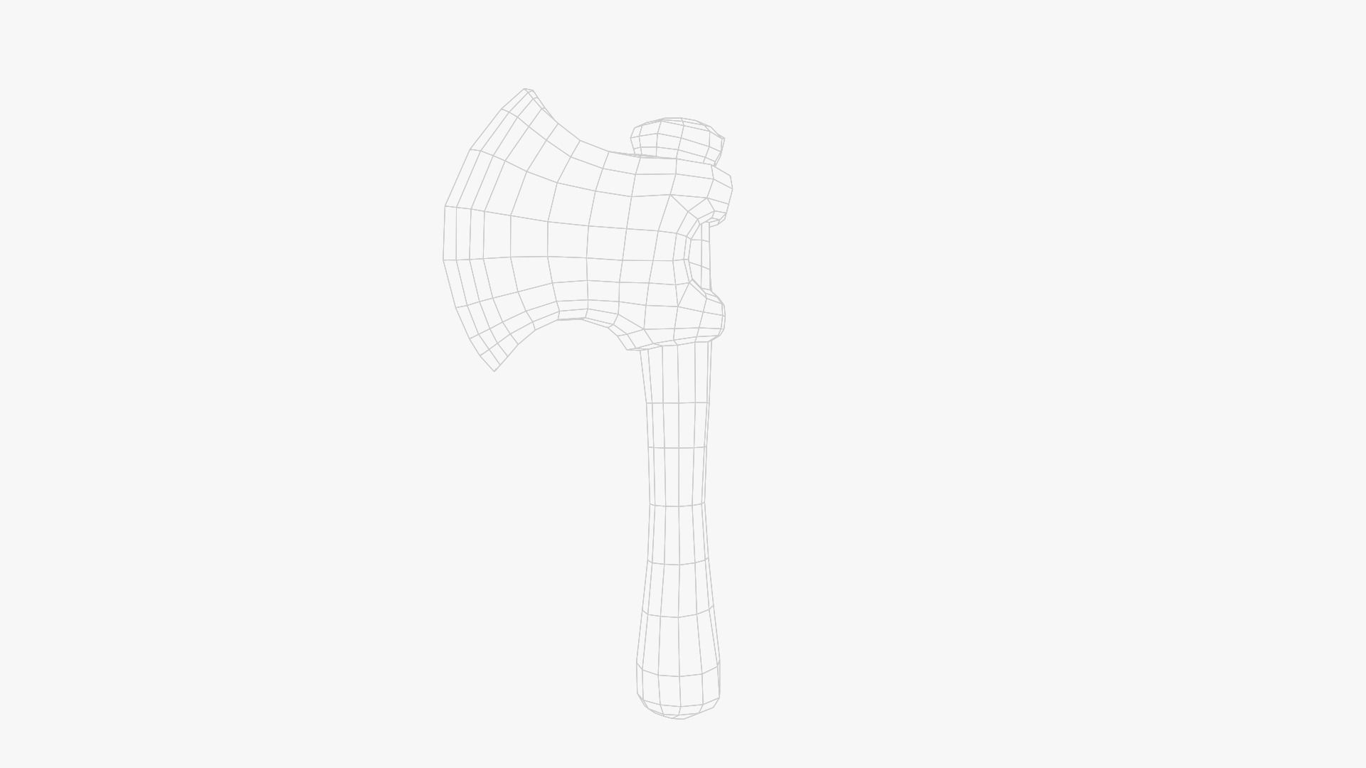 Lowpoly Weapon Troll Axe - Game Ready - Textured PBR Low-poly 3D model_31