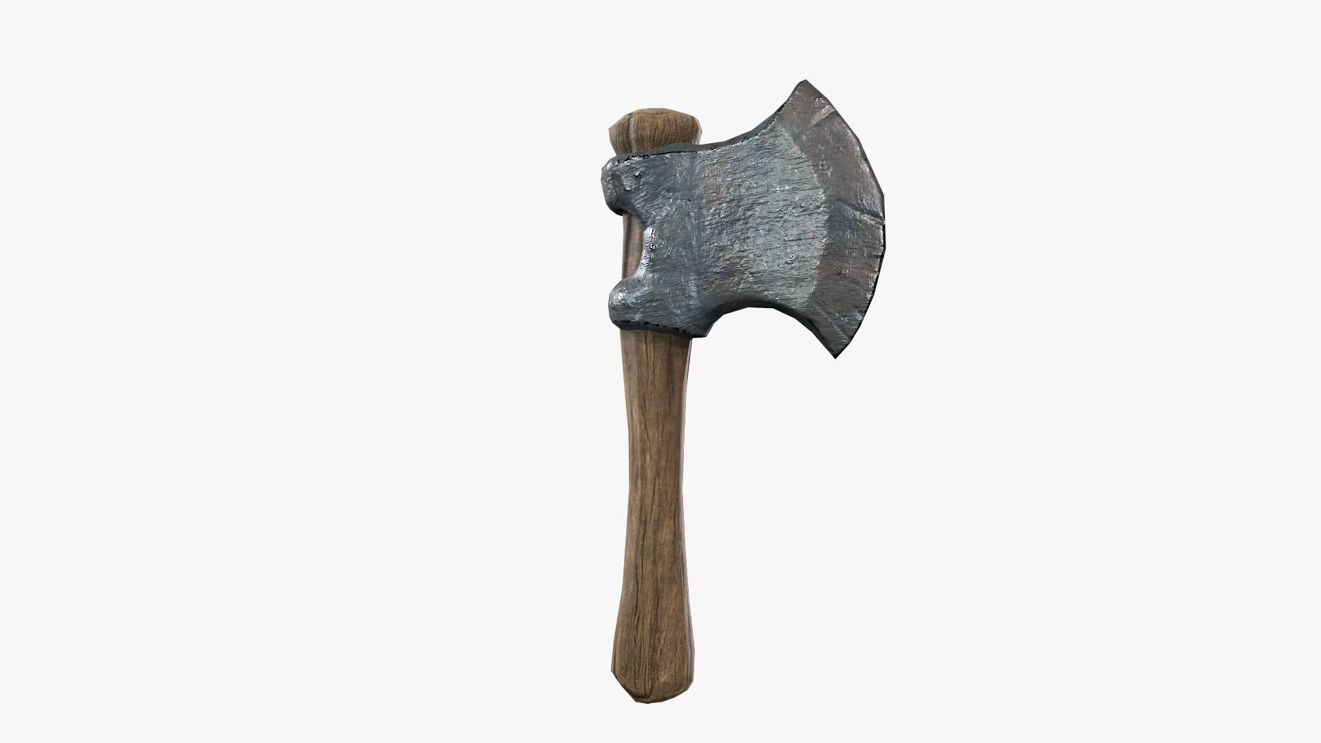 Lowpoly Weapon Troll Axe - Game Ready - Textured PBR Low-poly 3D model_5