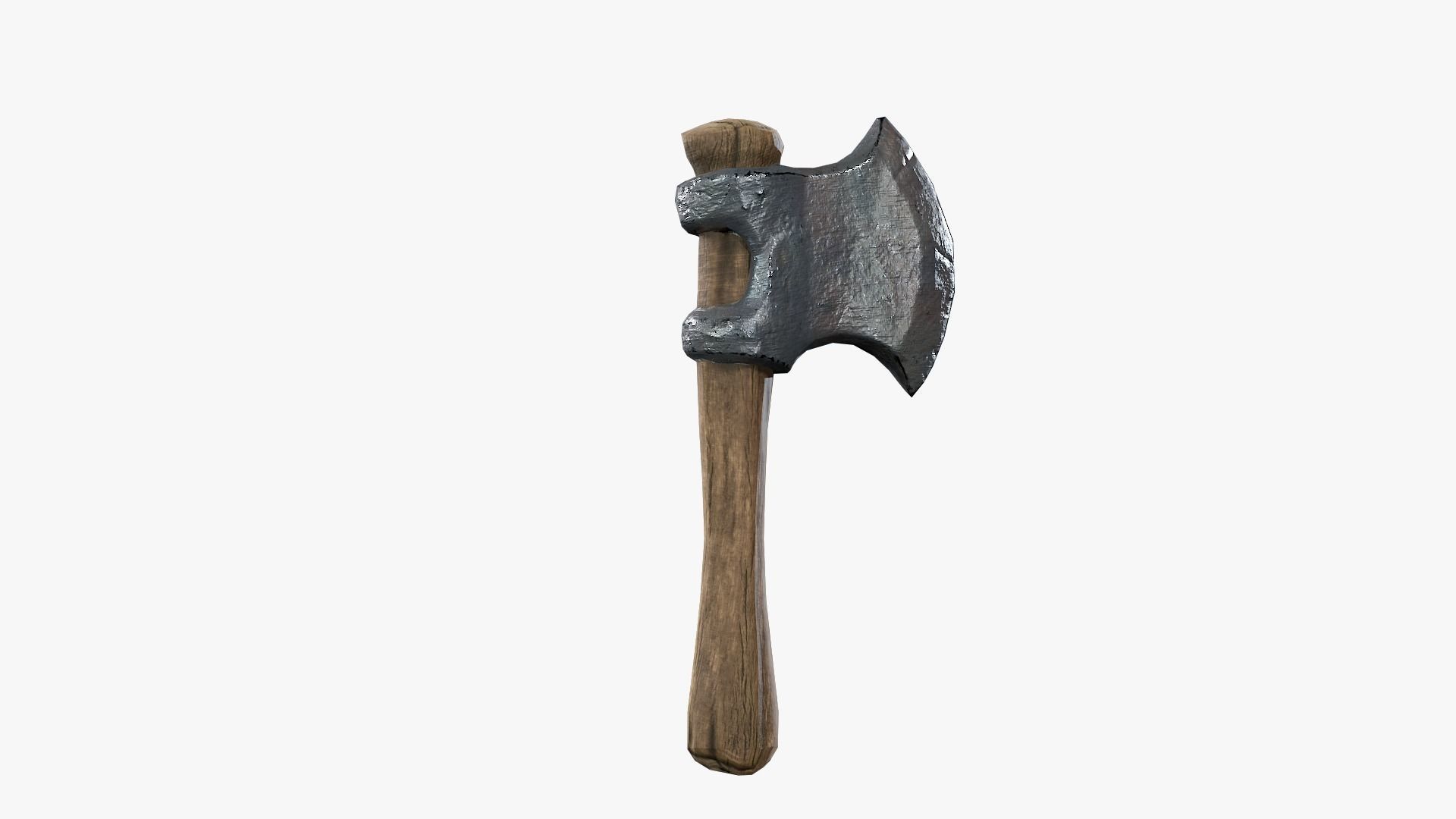 Lowpoly Weapon Troll Axe - Game Ready - Textured PBR Low-poly 3D model_7