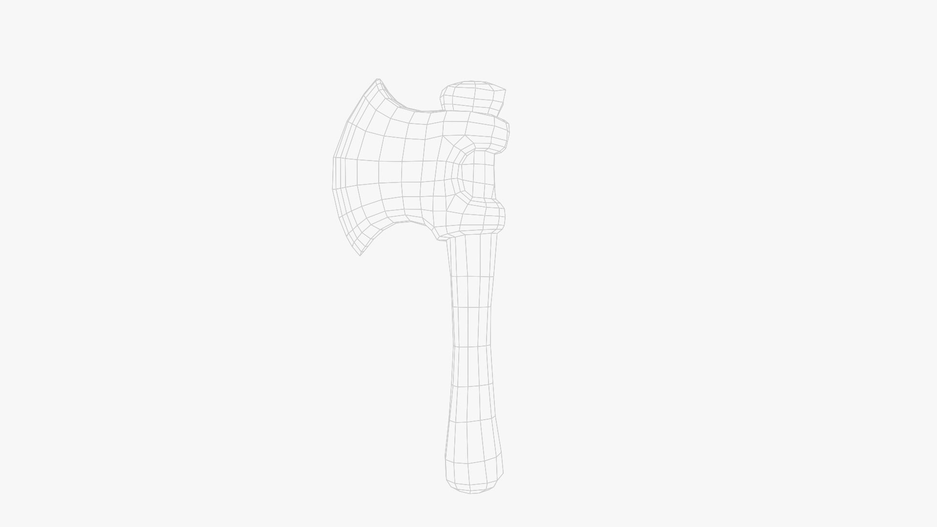 Lowpoly Weapon Troll Axe - Game Ready - Textured PBR Low-poly 3D model_29