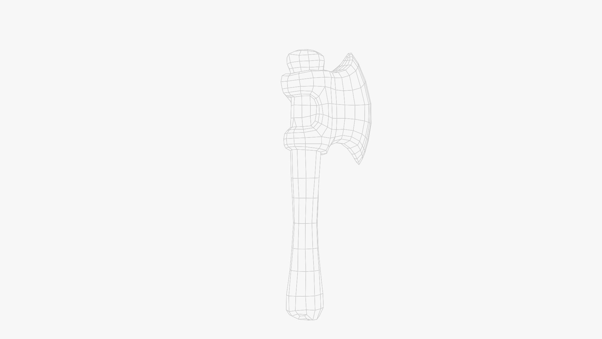 Lowpoly Weapon Troll Axe - Game Ready - Textured PBR Low-poly 3D model_24