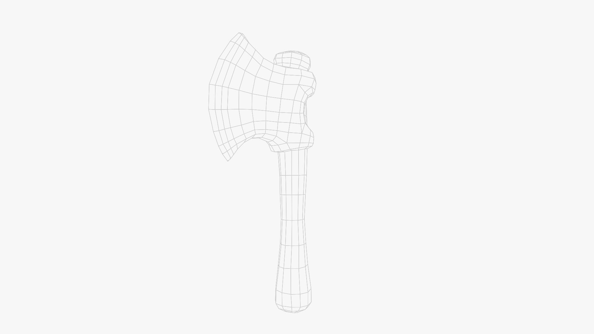 Lowpoly Weapon Troll Axe - Game Ready - Textured PBR Low-poly 3D model_32
