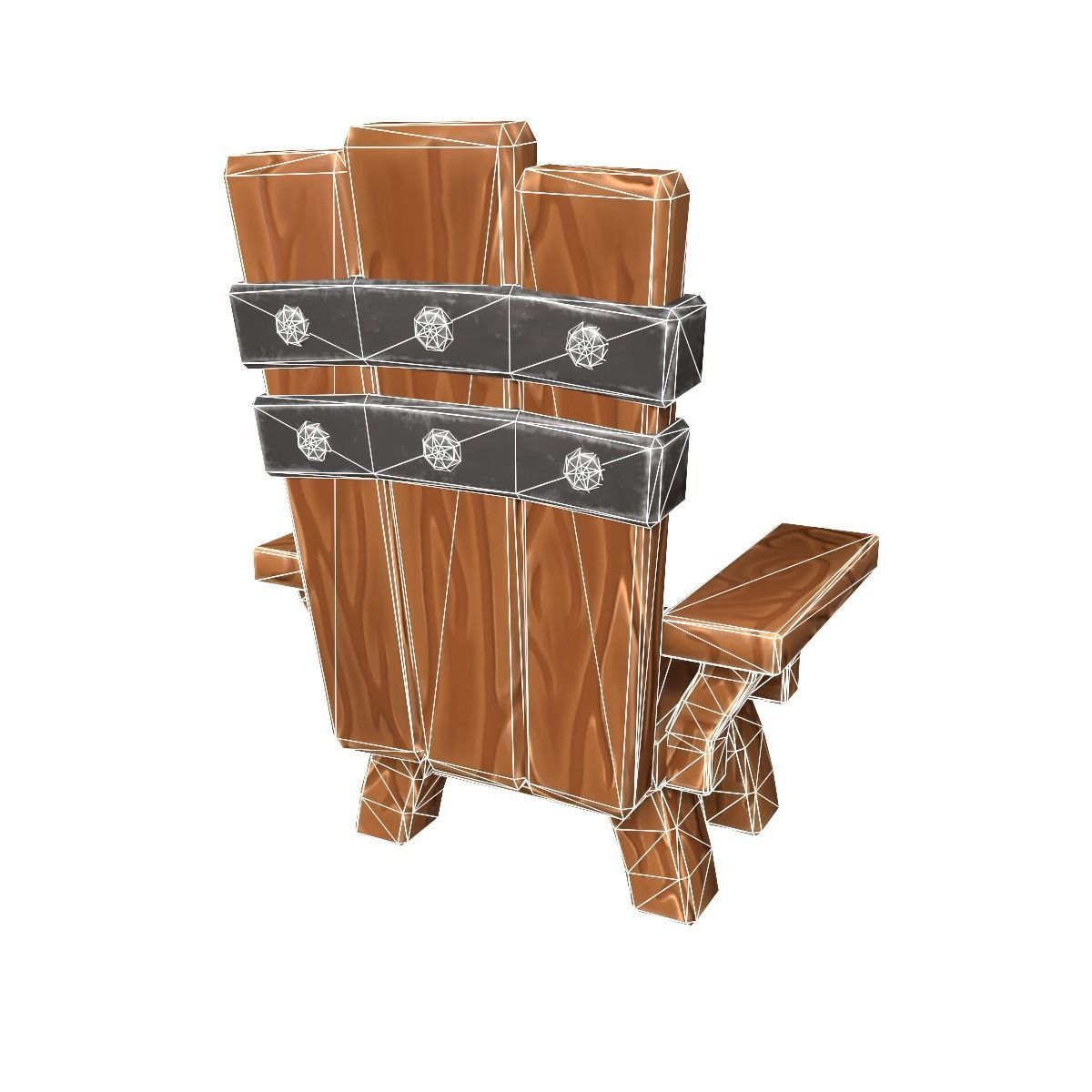 Chair throne stylized  Low-poly 3D model_18