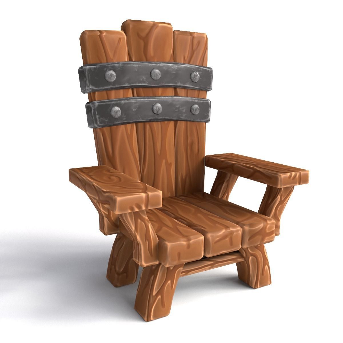 Chair throne stylized  Low-poly 3D model_13
