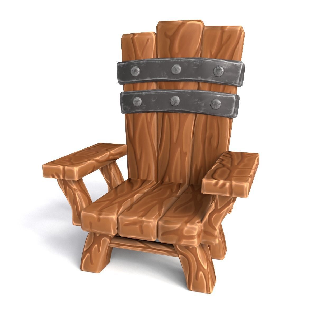 Chair throne stylized  Low-poly 3D model_15