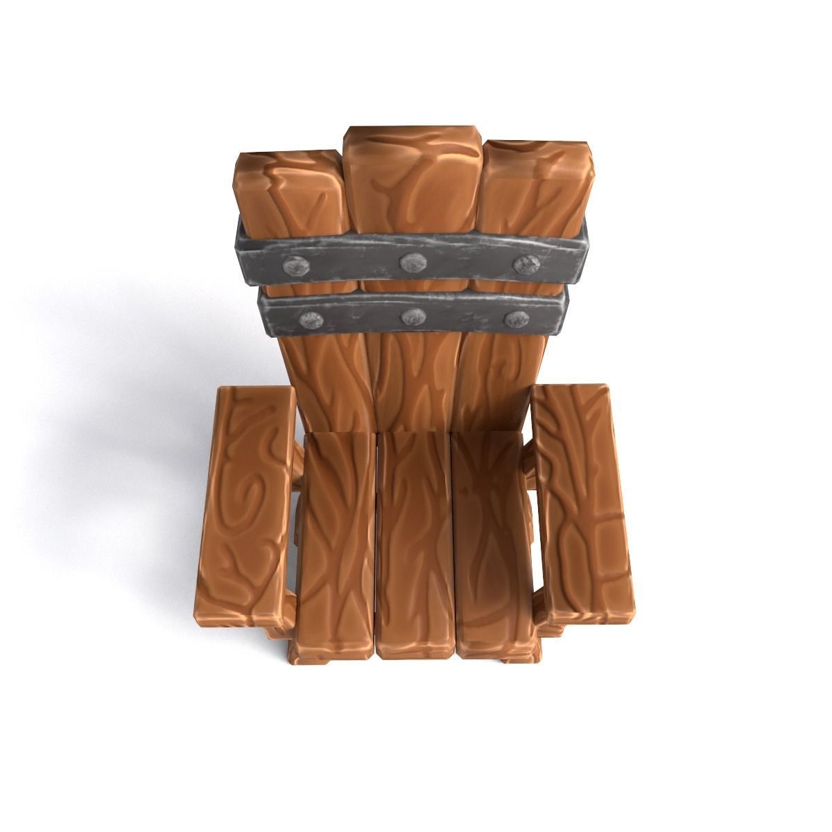 Chair throne stylized  Low-poly 3D model_3