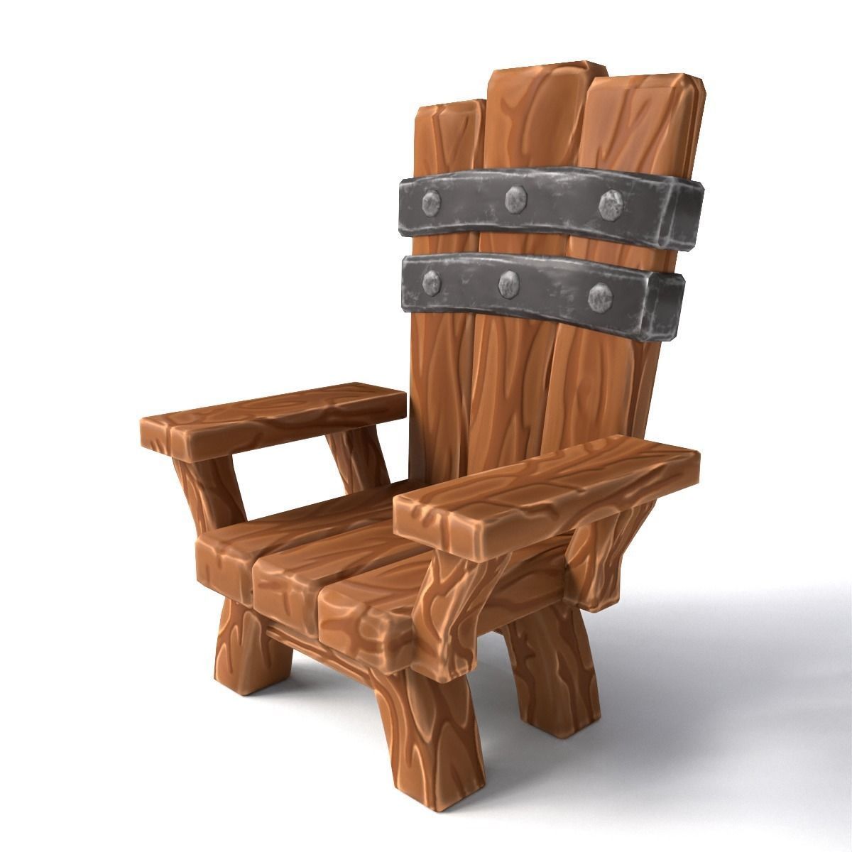 Chair throne stylized  Low-poly 3D model_16