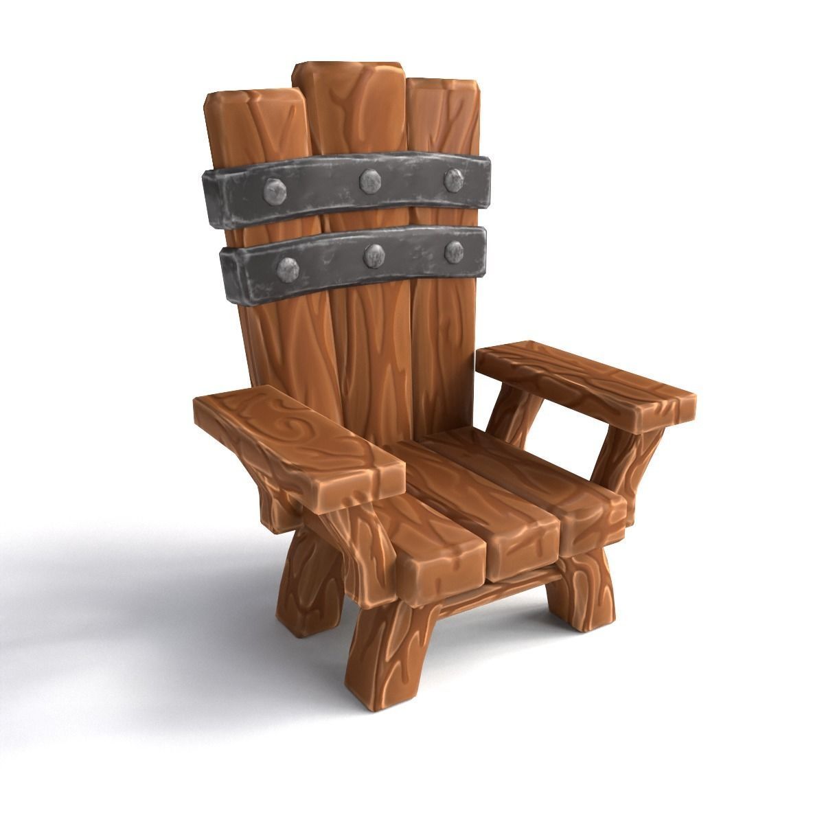 Chair throne stylized  Low-poly 3D model_5