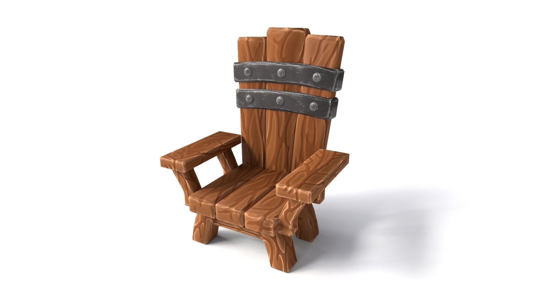 Chair throne stylized  Low-poly 3D model_2