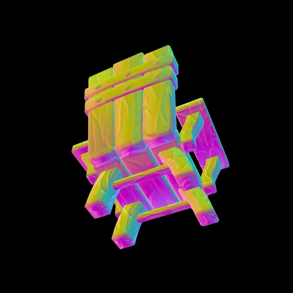 Chair throne stylized  Low-poly 3D model_26