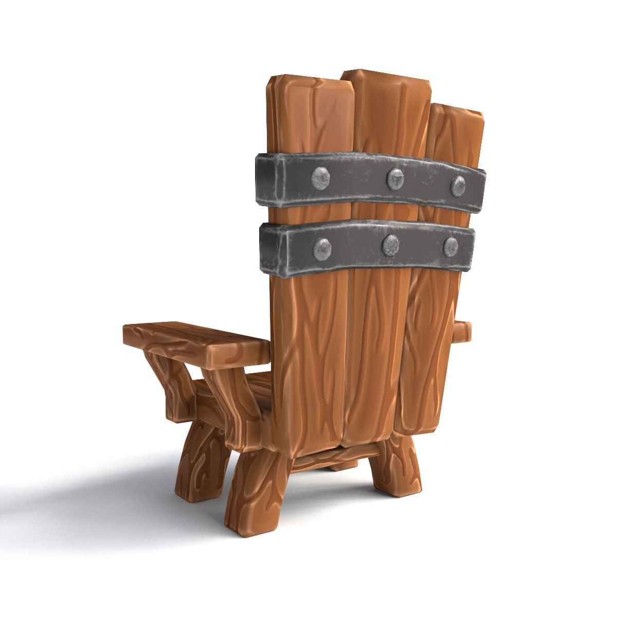Chair throne stylized  Low-poly 3D model_7