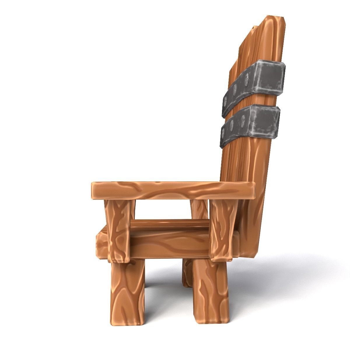 Chair throne stylized  Low-poly 3D model_4