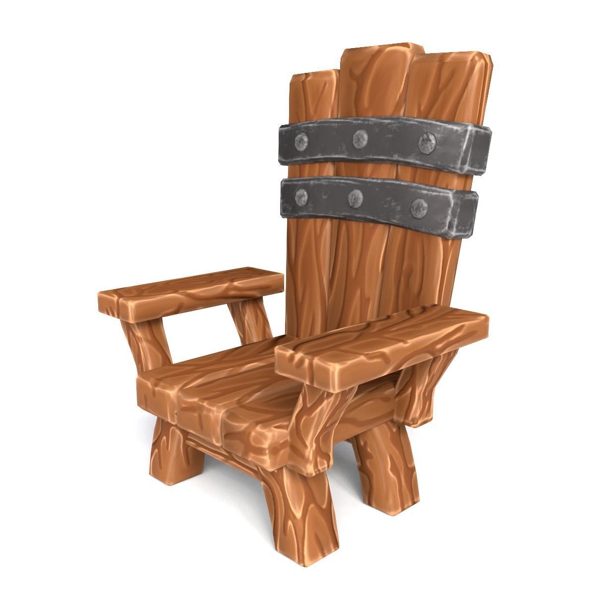 Chair throne stylized  Low-poly 3D model_12