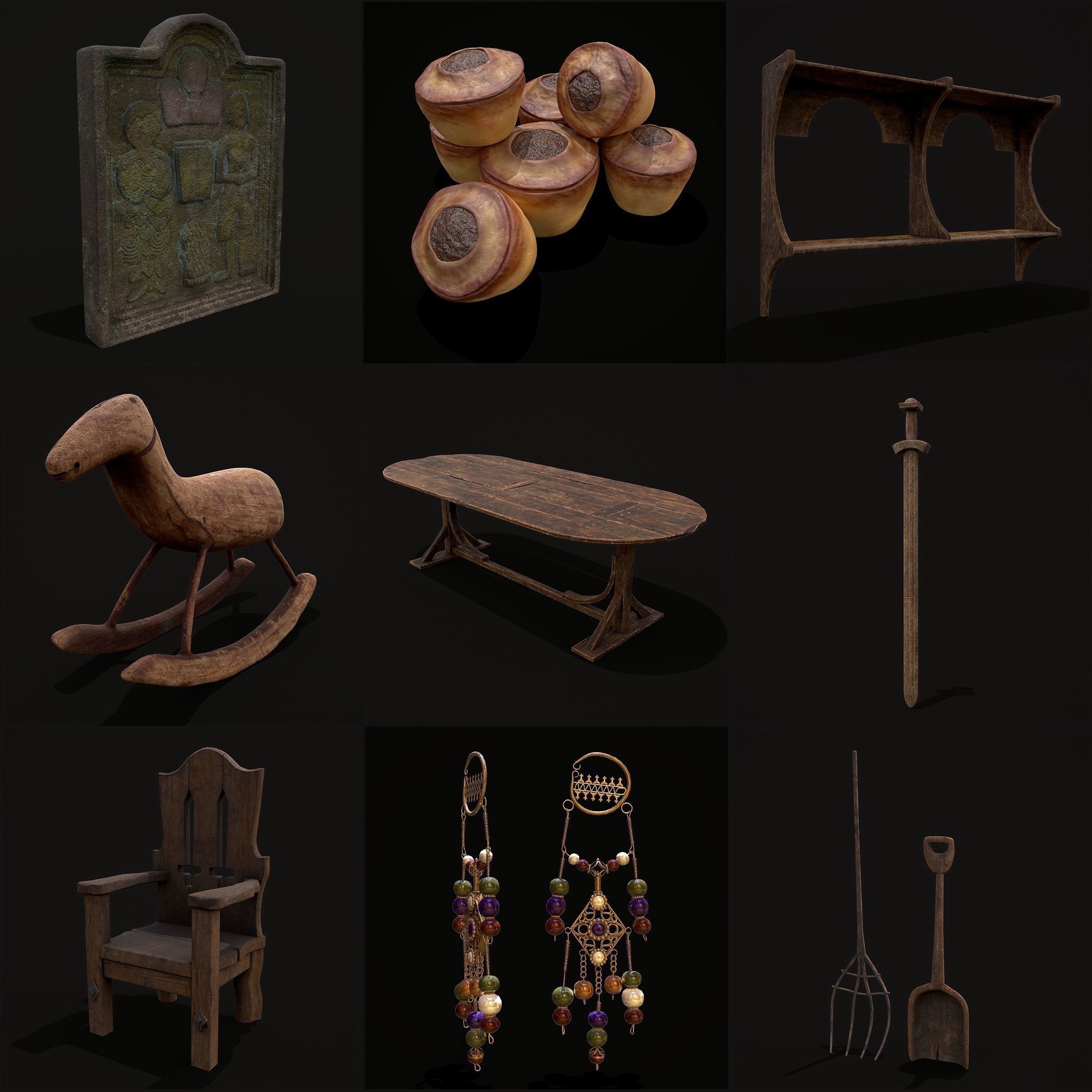 Medieval Prop Mix Fourteen 3D Model Collection_20