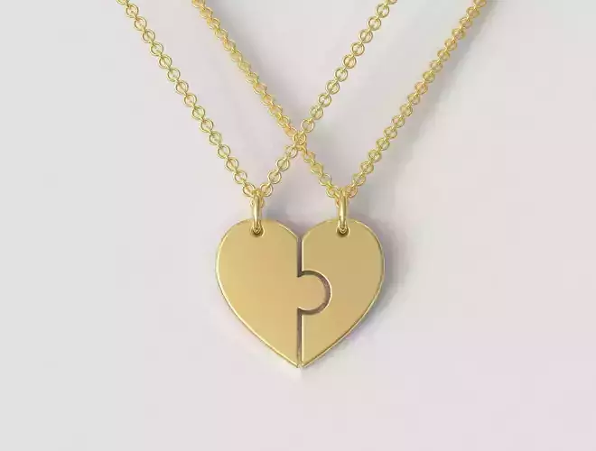 Puzzle Heart Pendants 3D print model