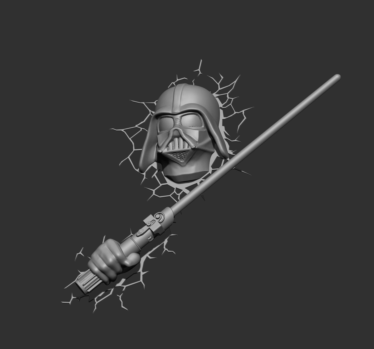Darth Vader Wall Sculpture 3D print model_4