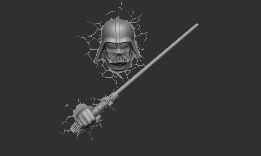 Darth Vader Wall Sculpture 3D print model_3