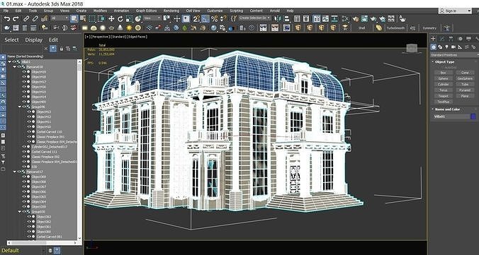 Classic Mansion Villa 01 Low-poly 3D model 2