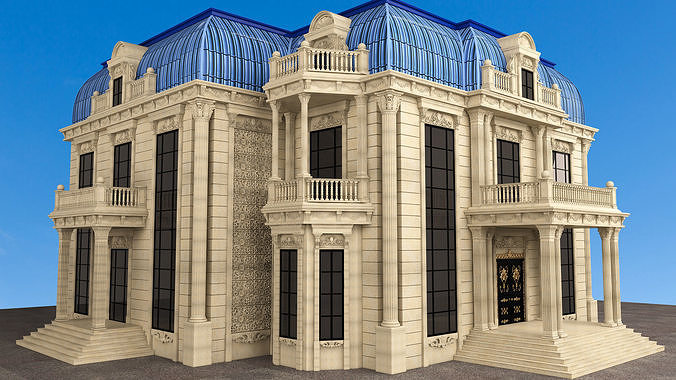 Classic Mansion Villa 01 Low-poly 3D model
