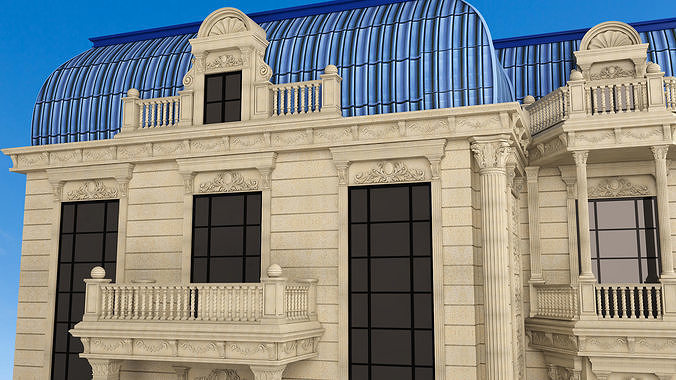 Classic Mansion Villa 01 Low-poly 3D model 5