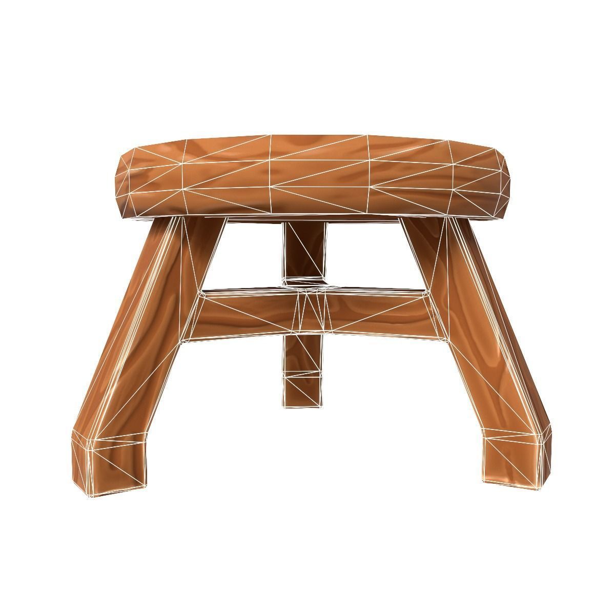 Stool stylized fantasy Low-poly 3D model_15