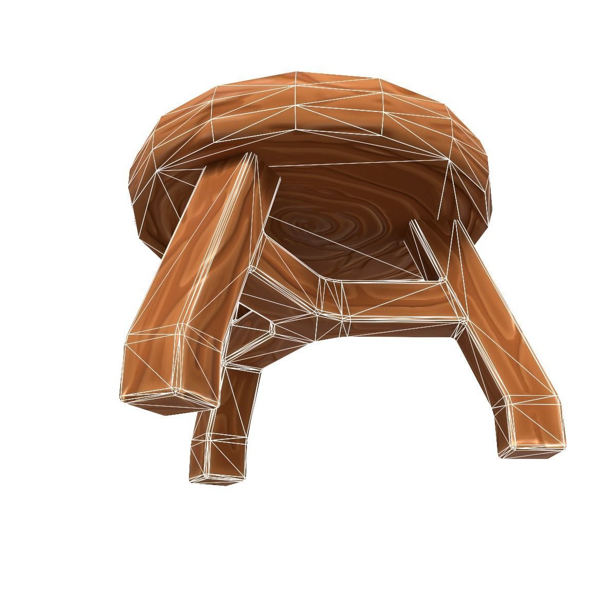 Stool stylized fantasy Low-poly 3D model_12