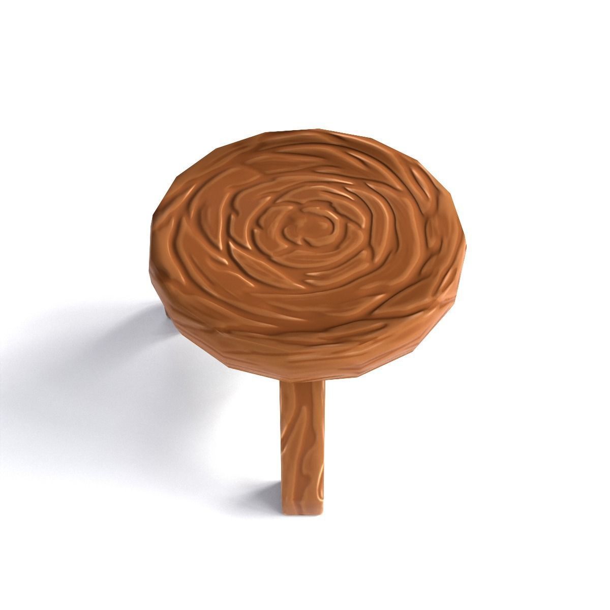 Stool stylized fantasy Low-poly 3D model_9