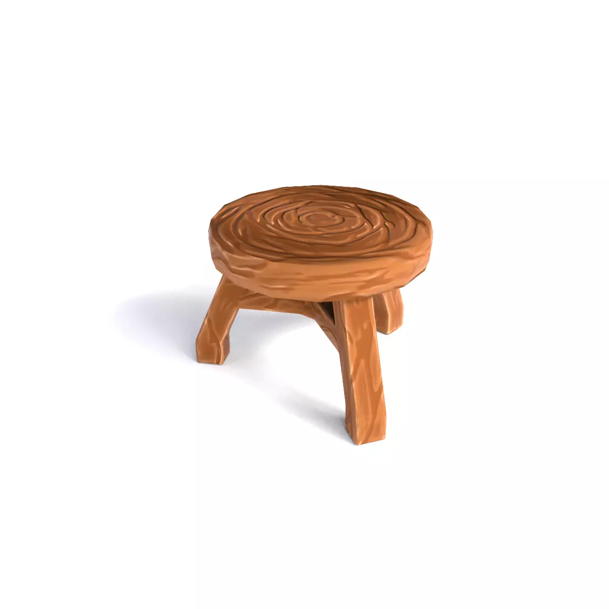 Stool stylized fantasy Low-poly 3D model_0