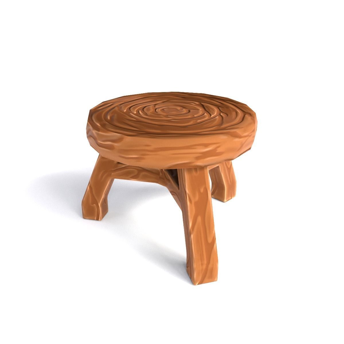 Stool stylized fantasy Low-poly 3D model_8